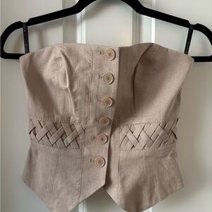 Bebe Y2K Vintage Nude Strapless Top